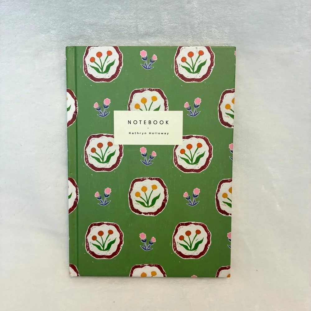 Eliza Gonzalez Papier Green Flowerbed Hardcover Lined Notebook